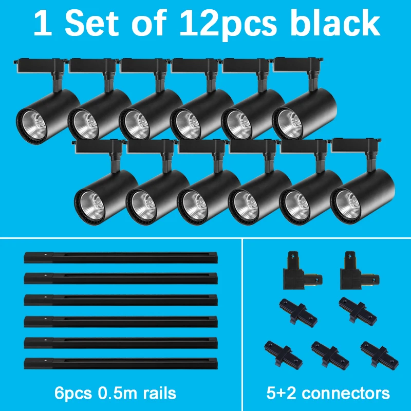 Black 1 Set of 12pcs