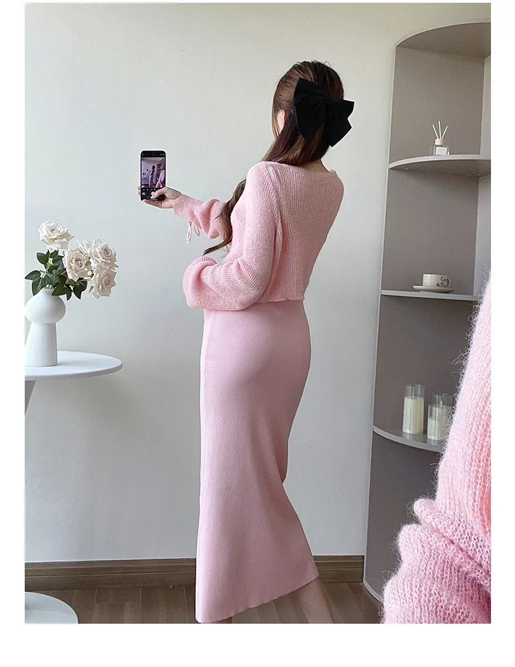 Autumn Maternity Dress Suits Sleeveless Strap Dress+long Sleeve Cardigans Cape Twinset Fashion Princess Pregnancy Clothes Set