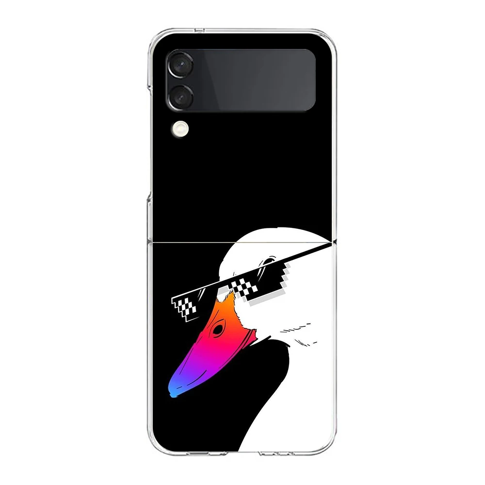 Cartoon niedlichen Gans Spiel Hard PC Handy hülle für Samsung Galaxy Z Flip 5 4 3 transparente Abdeckung für Galaxy Z Flip 6 faltbare Hüllen – Detail 8