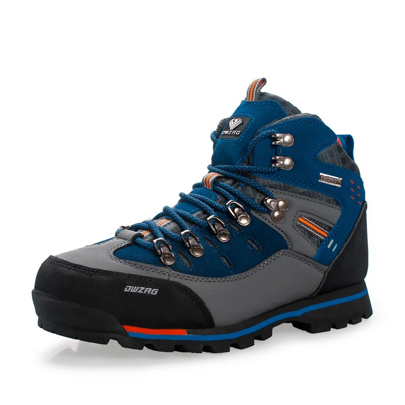 Outdoor Hiking Shoes Men Sneakers High Top Trekking Shoes Non-slip Climbing Mountain Shoes Leather Waterproof  Men Hunting Shoes