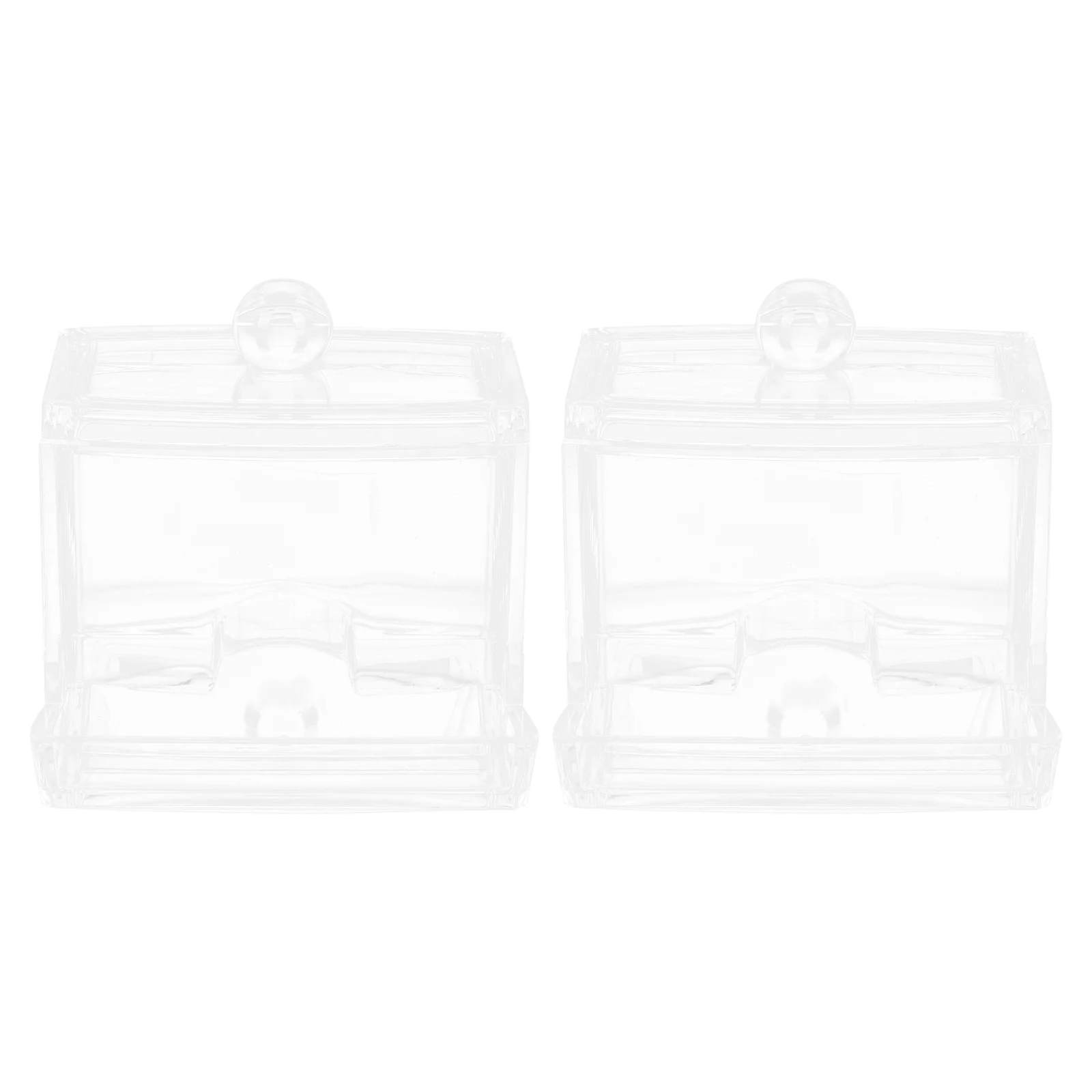 

Cotton Swab Holder Toothpick Case: 2Pcs Clear Toothpick Boxes Cotton Swab Pads Holder Cotton Buds Dispenser