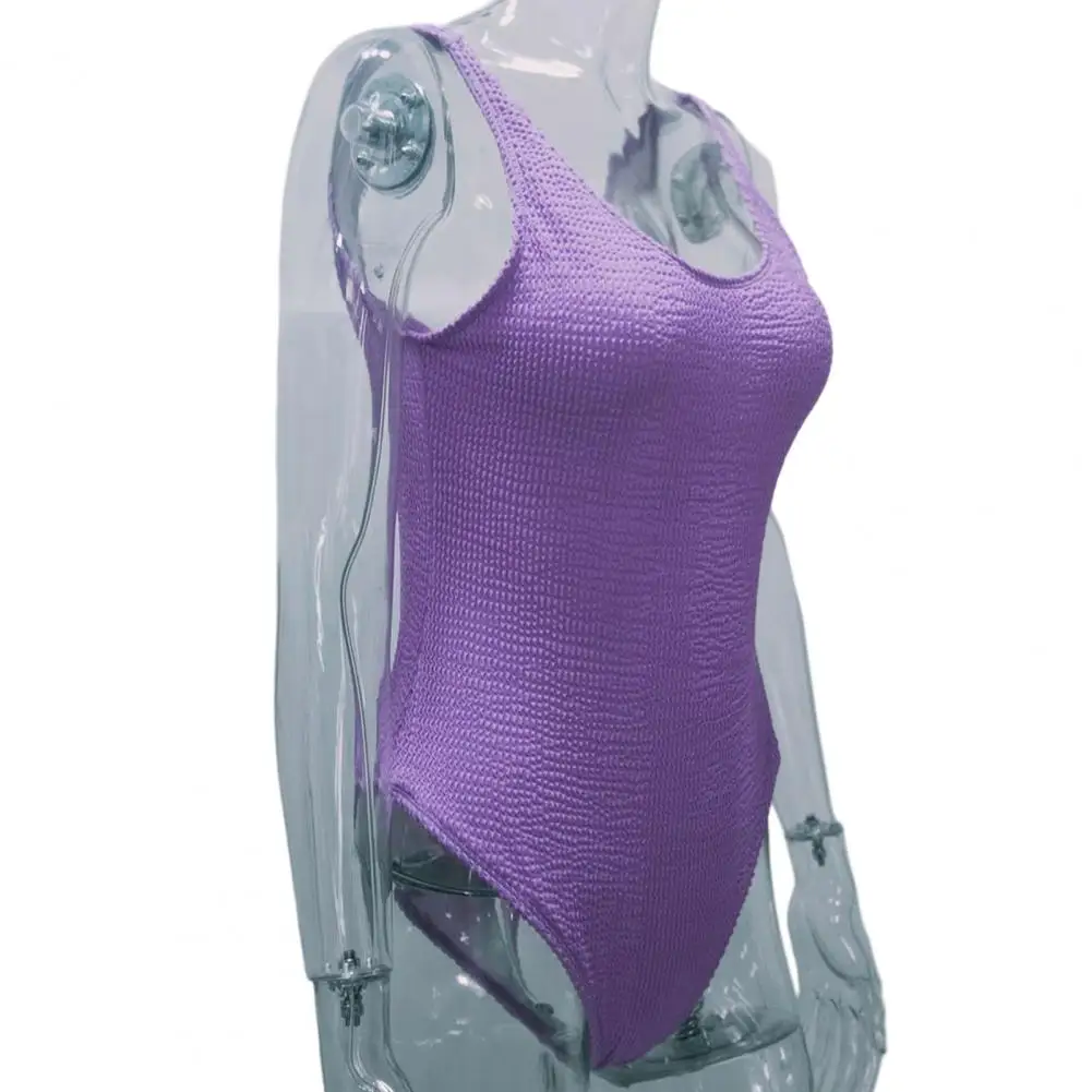 

Summer Beach Monokini Stylish Women's Monokini Swimsuit with Wave Stripe Design Slim Fit Quick Dry Padded Beachwear for Summer