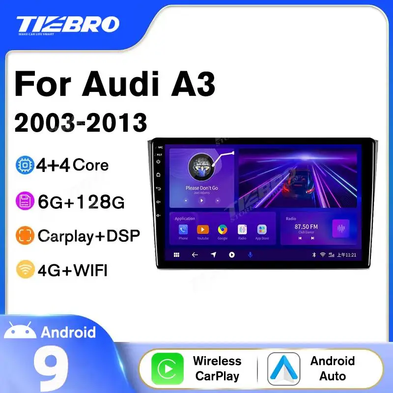 

Автомагнитола 2DIN с GPS-навигацией для Audi A3 II 2 8P 2003-2013 S3 2 2006-2012 RS3 1 2011-2012 Android мультимедийный плеер DSP Carplay