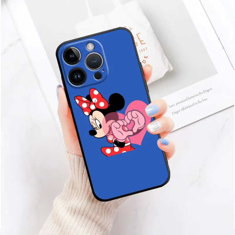 Funda de teléfono con cuerda líquida para Apple iPhone 14, 13, 12 Mini, 11  Pro, XS, MAX, XR, X, 8, 7, 6S, SE Plus, Mickey, Minnie Mouse, Love, Capa  Core Fivean unisex