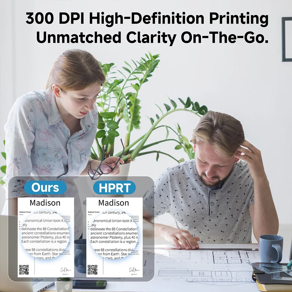 HPRT A4 Thermal Portable Printer 200dpi/300dpi Bluetooth Wireless Printer Mobile PDF Document Printing Machine For Travel Office - 4