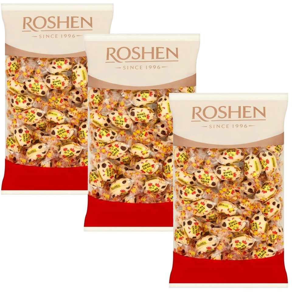Roshen Candy Ko-Ko Choco White 1kg x 3 pieces