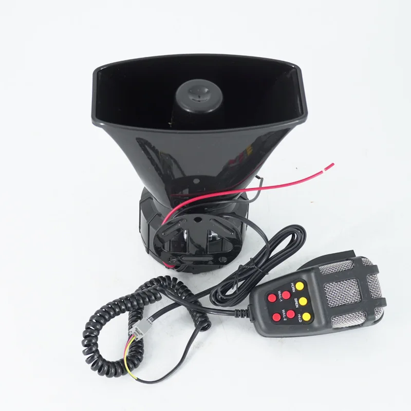 1개 음향 자동차 비상 사이렌 자동차 경적 마이크 PA 스피커 시스템 비상 증폭기 호터 12V 80W 200dB