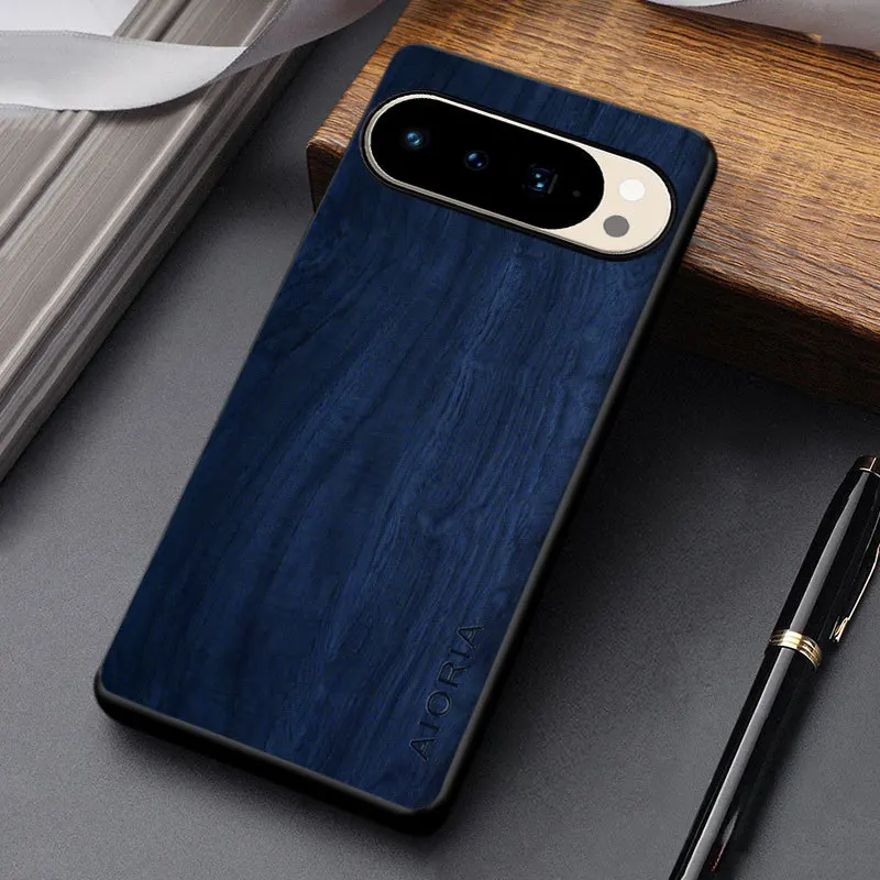 Luxury Leather Phone Case with Chic Bamboo Wood Pattern and Retro PU Finish