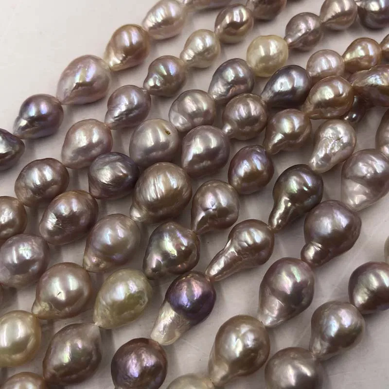 

ELEISPL Lots 8 Strands Baroque Rice Drop Natural Colour Real Pearls Loose Beads Strings #22000464