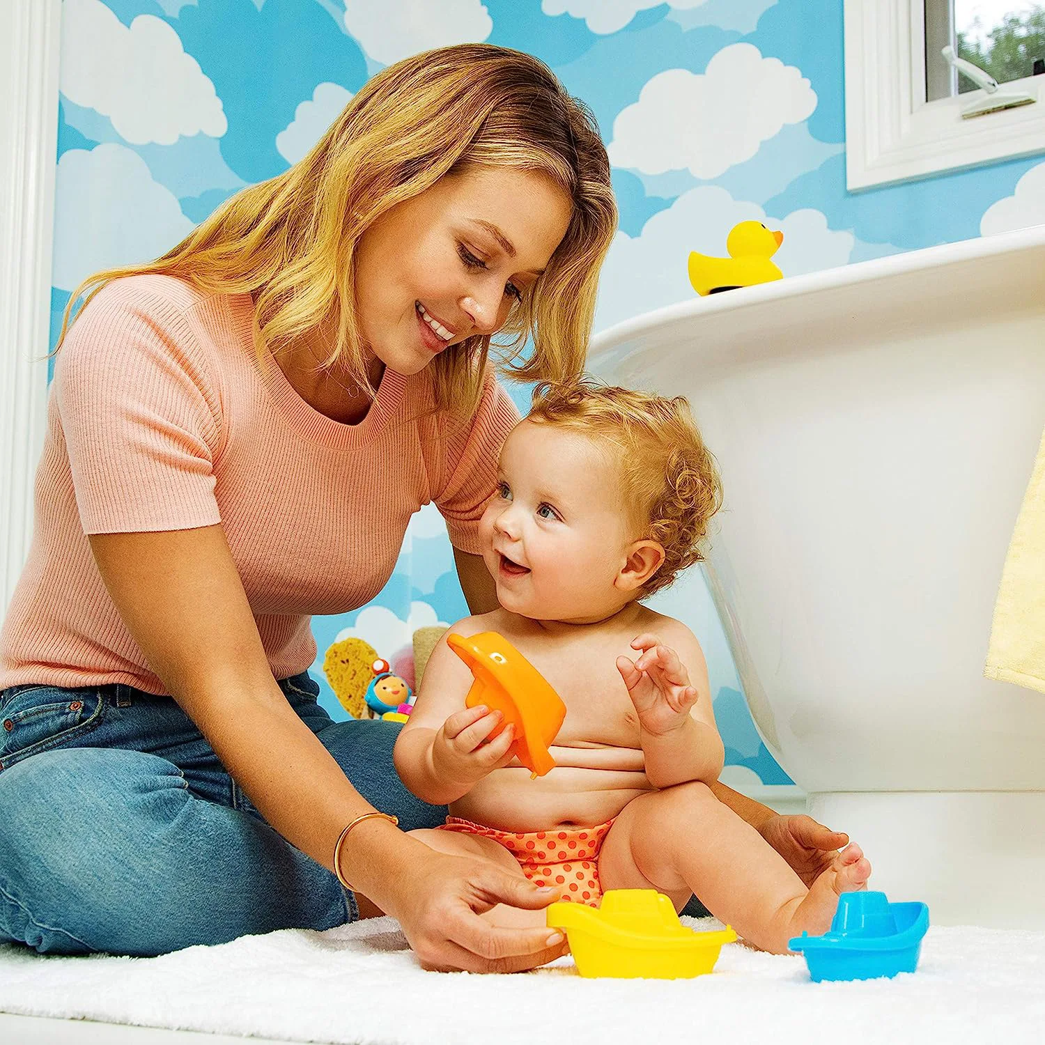 

4pcs Floating Ship Baby Bath Toy Boat Bathtub Toy Kids Swimming Water Play Shower Toy Bathroom Educational Toys for Children