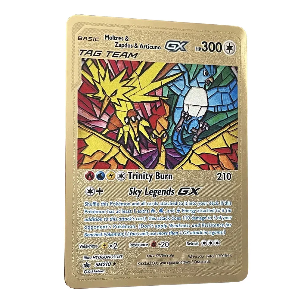 Arte completa mew vmax ouro pokemon cartões em inglês ferro metal cartas  pokmo crianças presente jogo coleção cartões arco-íris