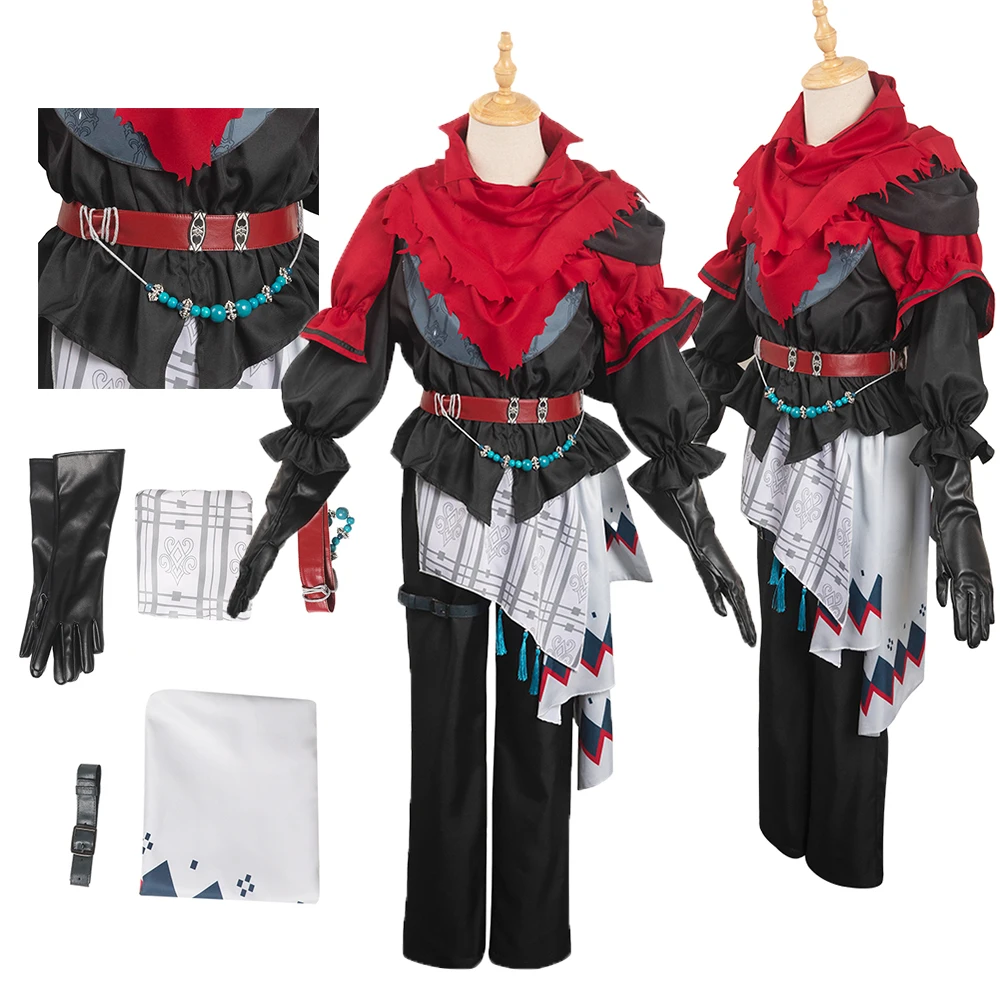 

FF16 Joshua Cosplay Fantasia Red Black Suit Game Final Fantasy XVI Costume Adult Men Cosplay Halloween Carnival Disguise Suit