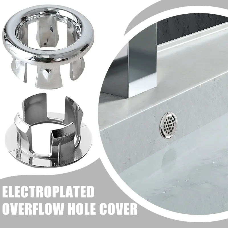 Sink Hole Cap 4 Pieces Sink Overflow Ring, Bathroom Overflow Drain Cover, Round Sink Overflow Trim Ring