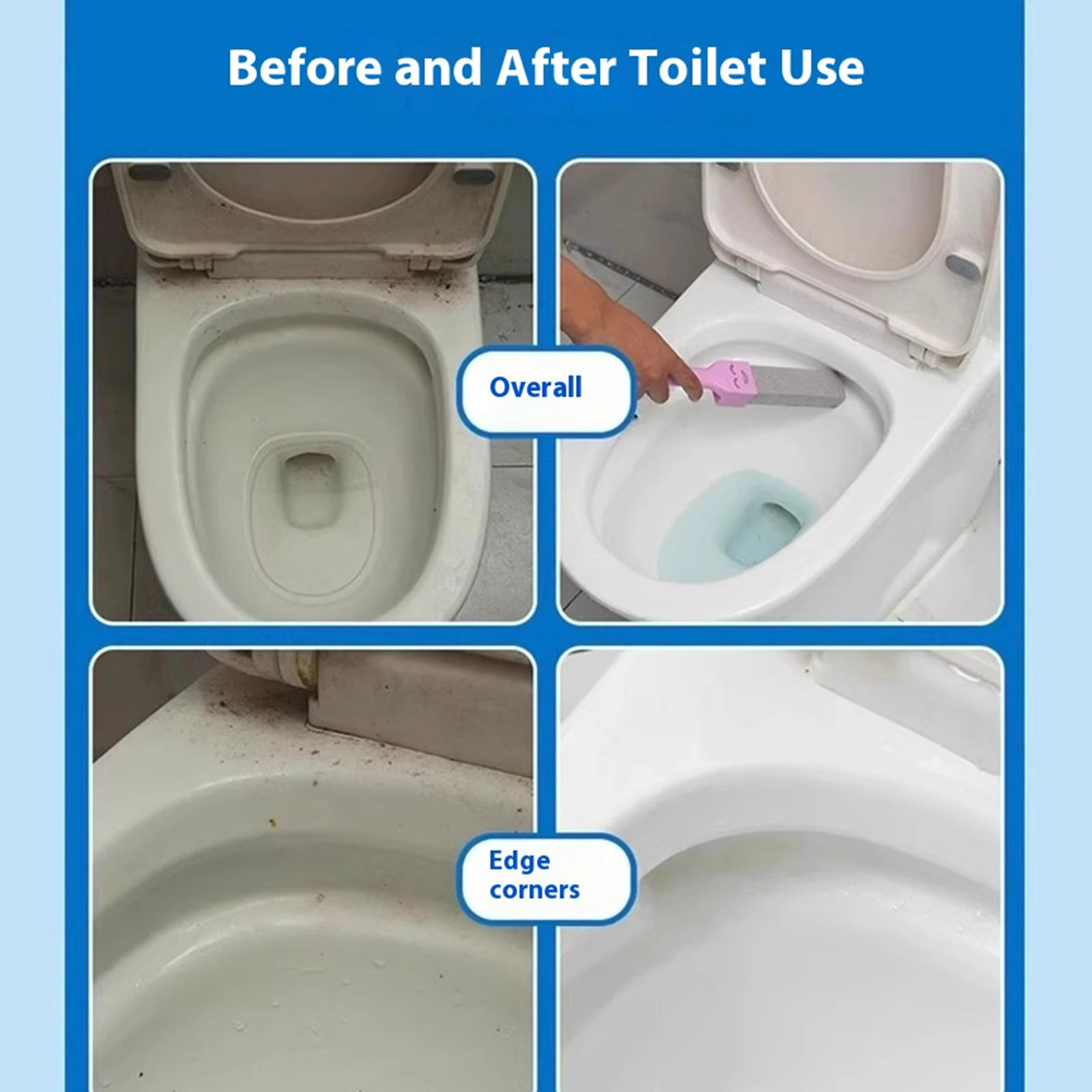 1 Pc Pumice Cleaning Brushes with Handle Pumice Stone Brush Floating Stone Toilet Brush for Kitchen Bath Pool Household Cleaning