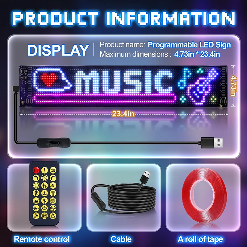 LED Display Demon Eyes Car LED Logo APP LED Matrix Pixel Panel Night Light DIY Programmable Flexible for Car Truck Accessorie