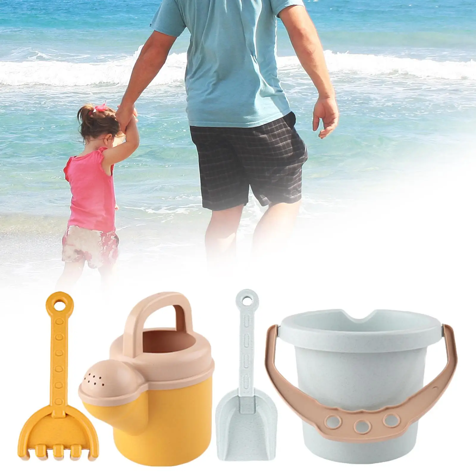 

Outdoor Beach Toys Beach Seaside Tools Pool Playset Bucket for Ages 3+ Kids
