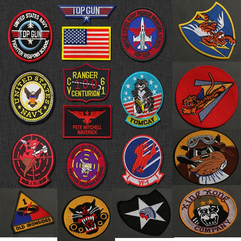 MilitaryfanpatchTopGun2badge3DembroideryAmericanVF1pilot