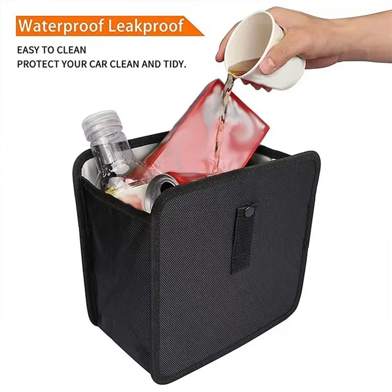 Car trash can portable storage mesh pocket hanging backseat storage waterproof bag