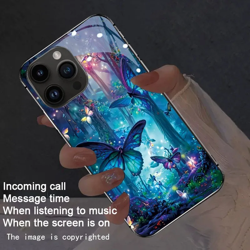 Vibrant Butterfly Print Luxury Phone Case - Glass & Silicone