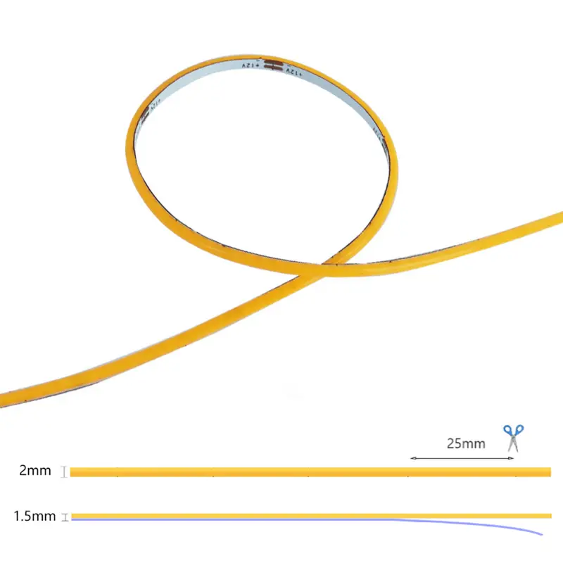 Ultimate Thin 2mm COB LED Strip Light for DIY Craft Cabinet Shelf 12V Filament Warm Cool White Flexible Linear Tape Lights Bar - Image 4