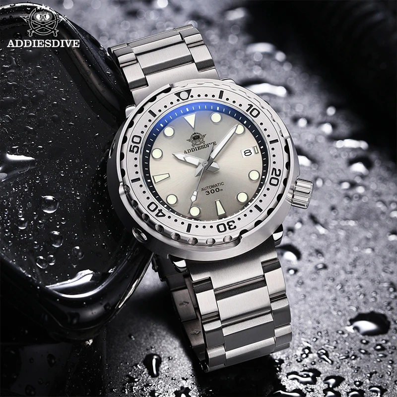 

ADDIESDIVE Luxury Tuna Watch for Men Sapphire NH35 Automatic Mechanical 300m Diving Wristwatch Luminous Steel Diver's Watches