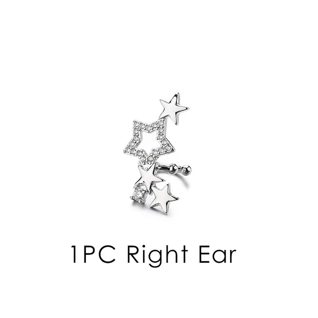 86092-d3ad73.jpg Boucles d'oreilles étoile Sring pour femmes, couleur argent, manchettes à Clip, sans Piercing, Kpop, bijoux à la mode, cadeaux, 1 pièce