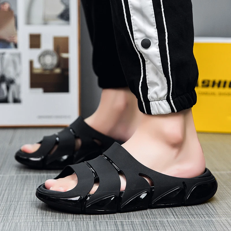 Soft Slippers Men Outdoor Sports Beach Slippers EVA Material Slides Size 40-45