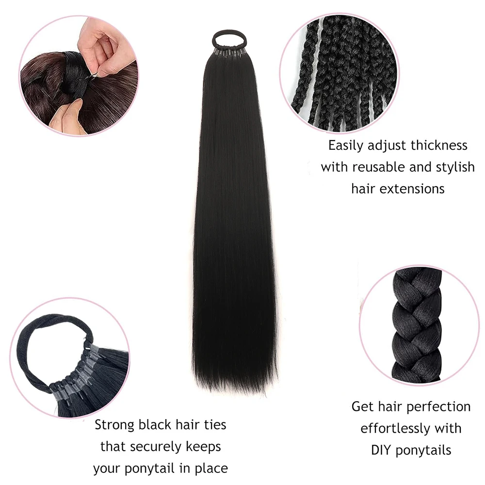 Synthetic Ponytail Synthetic Hair Accessories Synthetic Ponytail Extensions Elastic Band 24