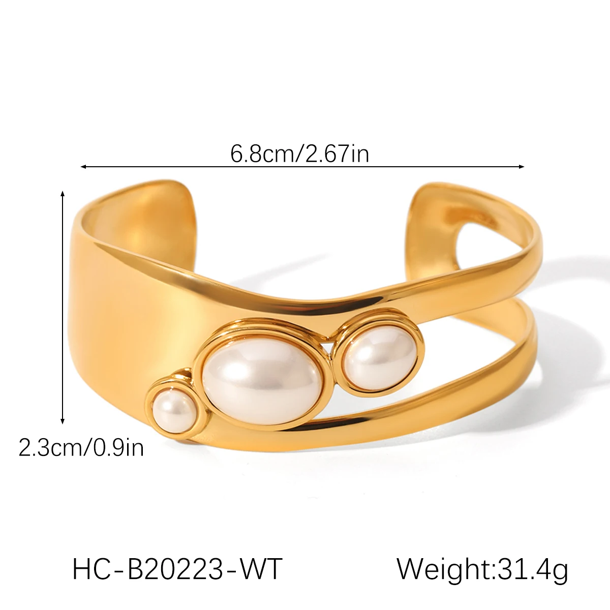 Natürliches Zirkon-Skelett-Manschettenarmband, Edelstahlring, Halskette, einzigartiger Körperschmuck, künstliche Perlen-Accessoires, Geschenke – Detail 8