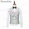 Thorndike 2023 Spring High Quality New Style Men's Suit Foreign Trade Men's Best Man Wedding Dress Suit Male Jacket+Pants+Vest 4