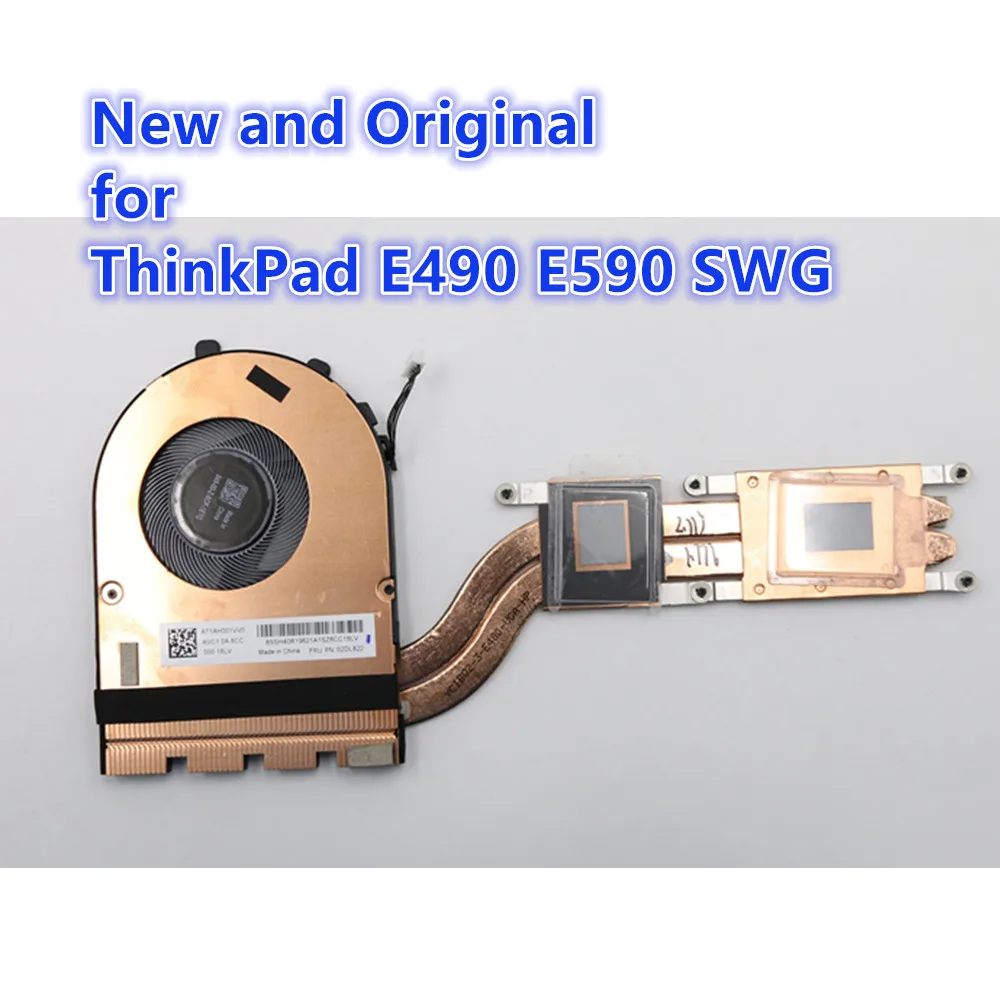 새로운 오리지널 레노버 씽크패드 E490 E590 노트북 SWG 디스크리트 그래픽 히트싱크 CPU, 열 쿨러 냉각 팬 02DL822 02DL823