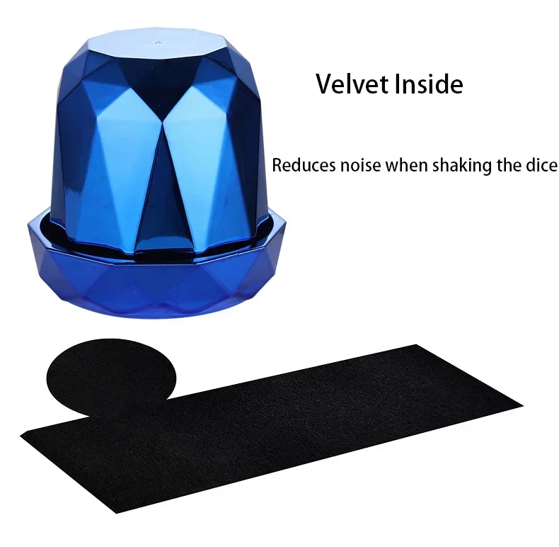 Electroplated Silent Dice Cup Lined with Velvet with Bottom Bracket Dice Cup 5 Piece Suitable for Bar Party Gathering dice cup