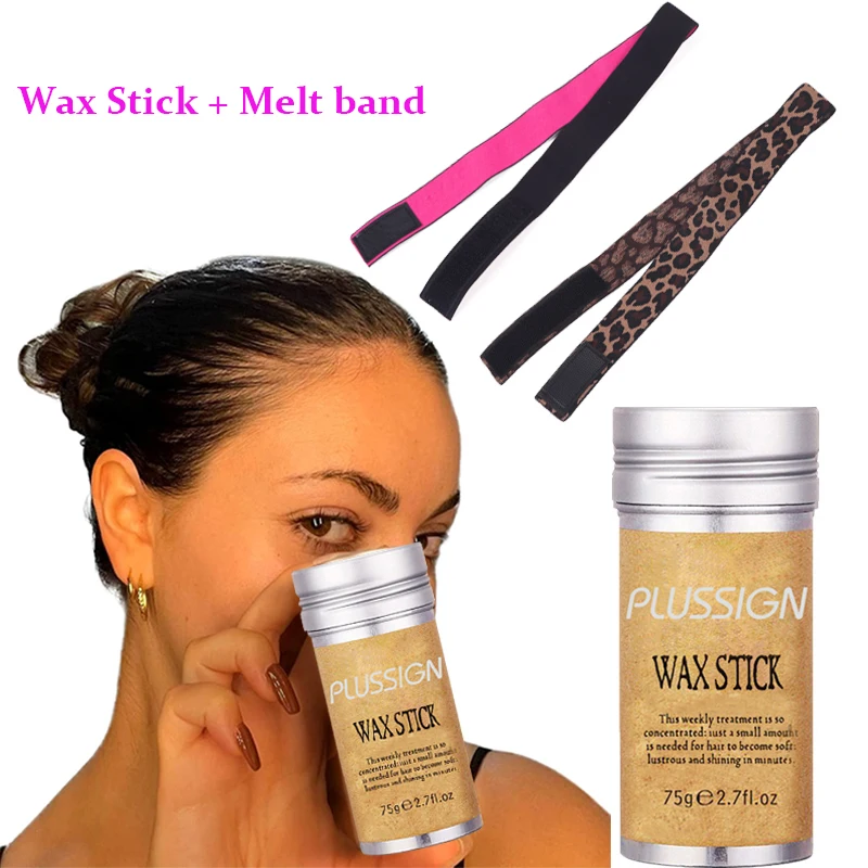 Elastic Headband For Edge Control Hair Wax Stick Hair Extension Glue Stick For Long-Lasting Styling 2Pcs/set