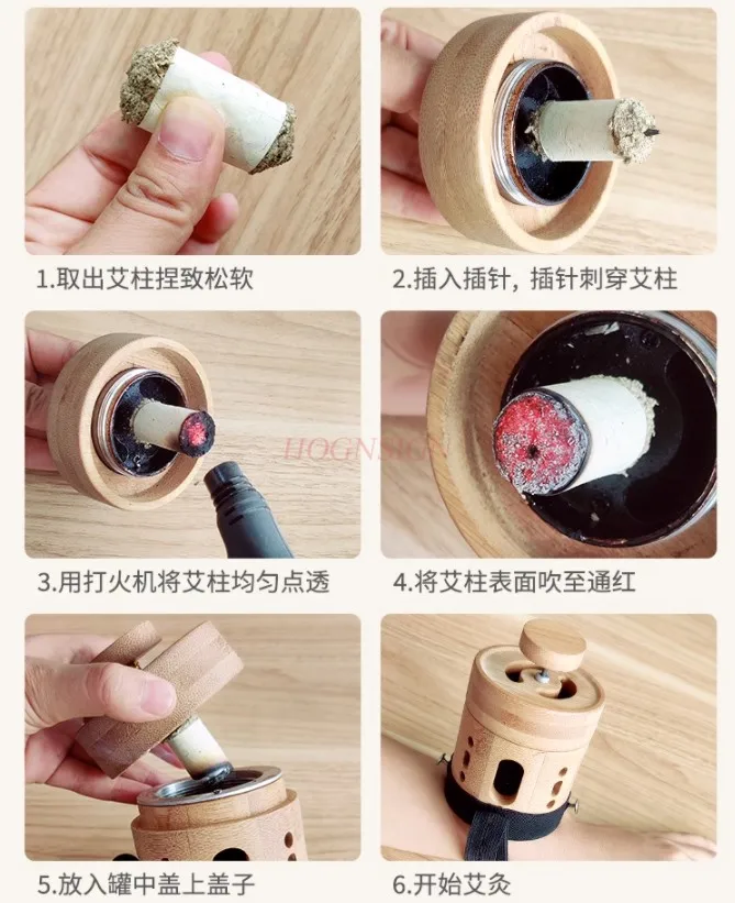 Moxa Stick Burner Moxibustion Box Holder Bamboo Moxa Box Strips Mugwort Portable Healing moxibustion,moxibustion