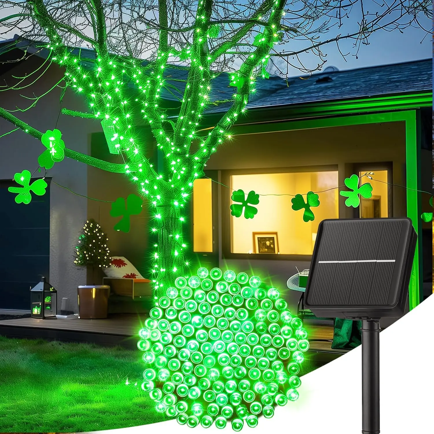 Solar-Powered Waterproof LED Fairy Lights – 100 Lights, 8 Lighting Modes for Outdoor & Indoor Decor
