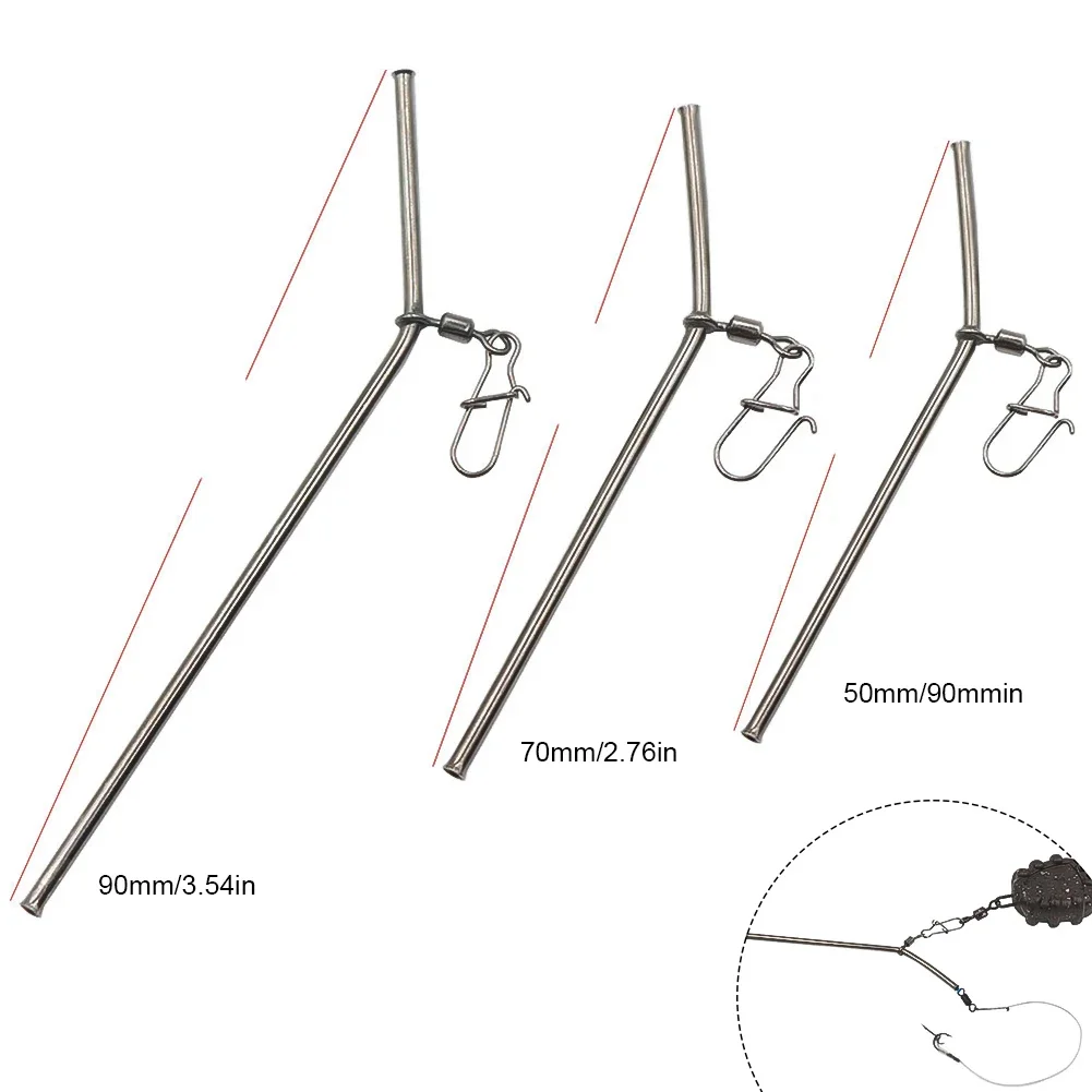 5Pcs Carp Fishing Accessories Anti-tangle Leger Booms With Hook Snap Swivels For Method Feeder Boilie Bait Cage Fish Tackle