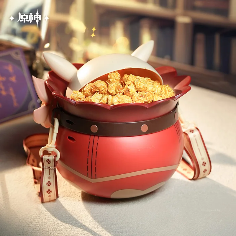 Genshin Impact Klee Kawaii Bomb Popcorn Bucket Shoulder Crossbody Foods Storge Bottle Jars Box Cup 2