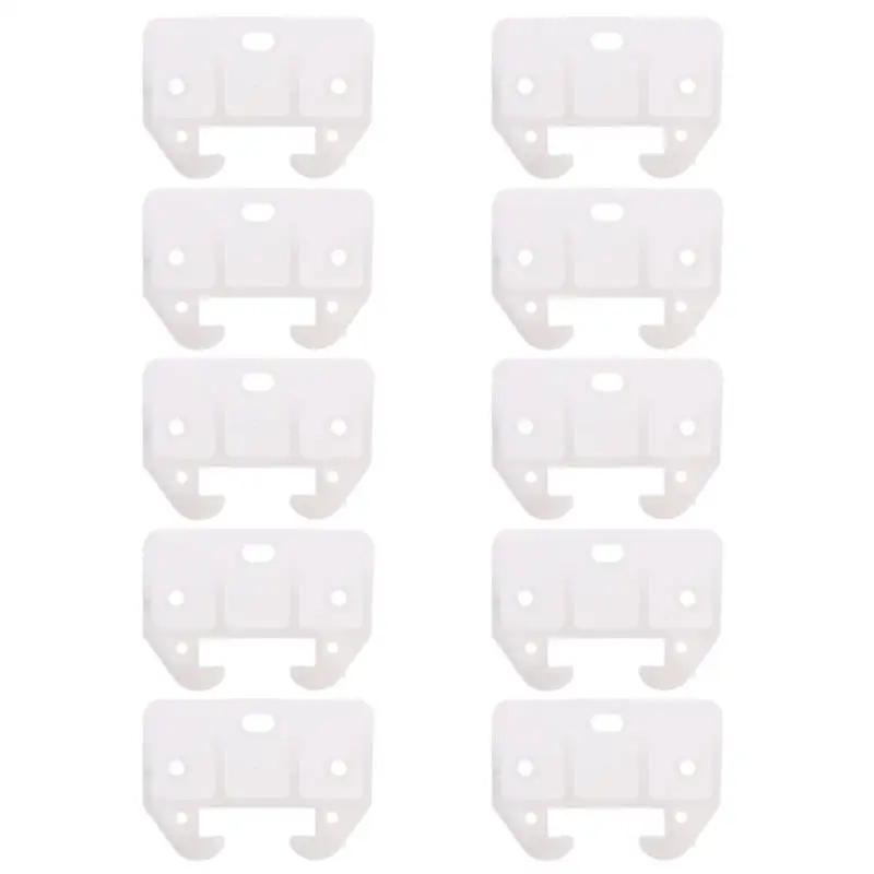 10pcs Plastic Drawer Track Guides Slides Replacement Furniture Parts Drawer Guides Latches for Cabinets(White)