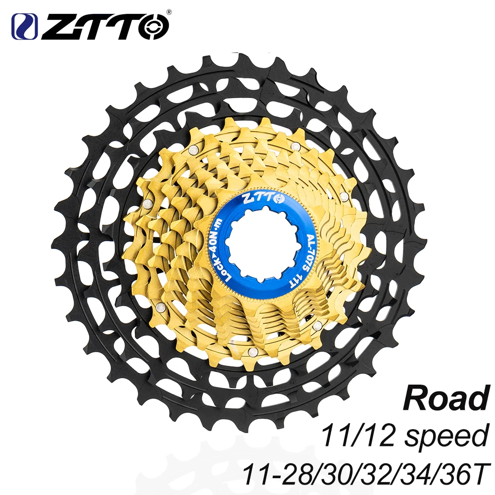 ZTTO Road Bike Cassette 11 12 Speed, Ultraight ULT Sprocket 11s 12s 11 28T 30T 32T 34T 36T Gold Flywheel 11V 12V Gravel K7 HG