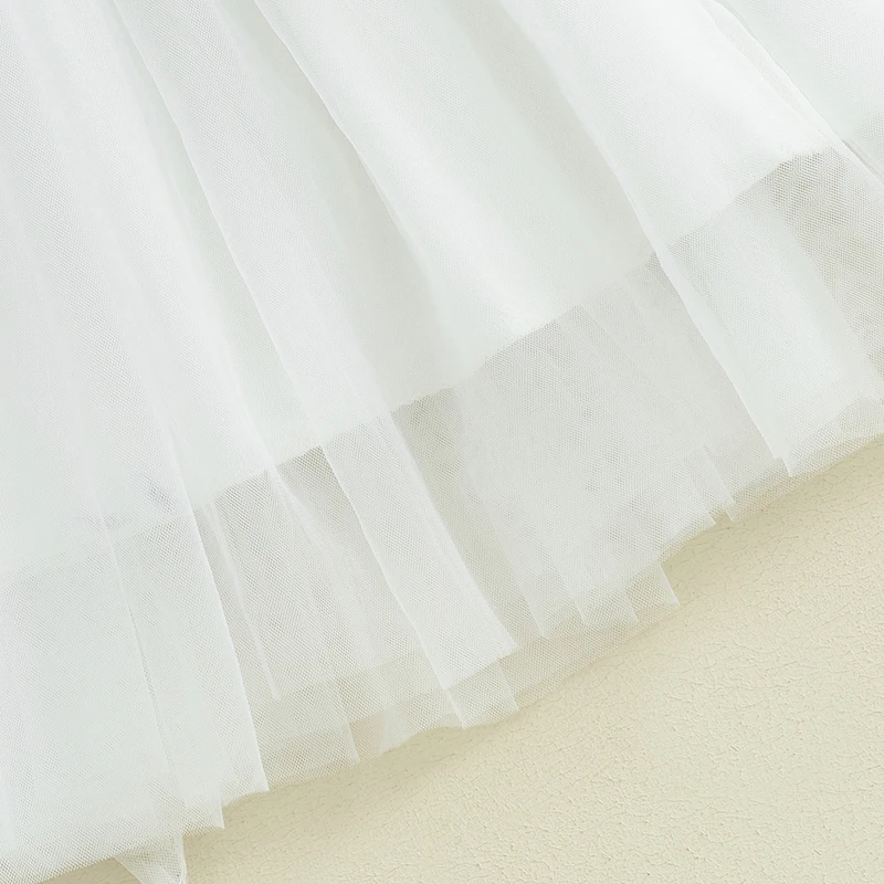 Pudcoco Toddler Baby Girl Princess Tulle Dress Newborn Puff Sleeve Mesh Tutu Dress Heart Print Valentines Day Dresses 3-7T