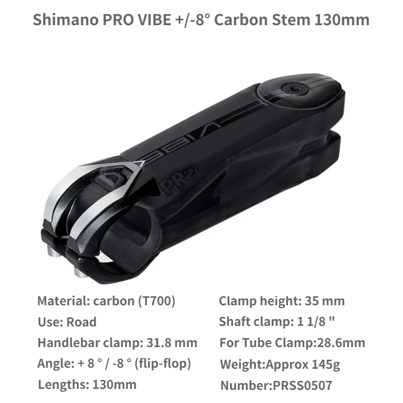 Pro Vibe Carbon Stem Di2 Road Bike Bicycle +/-8° Stem 1-1/8 28.6mm 