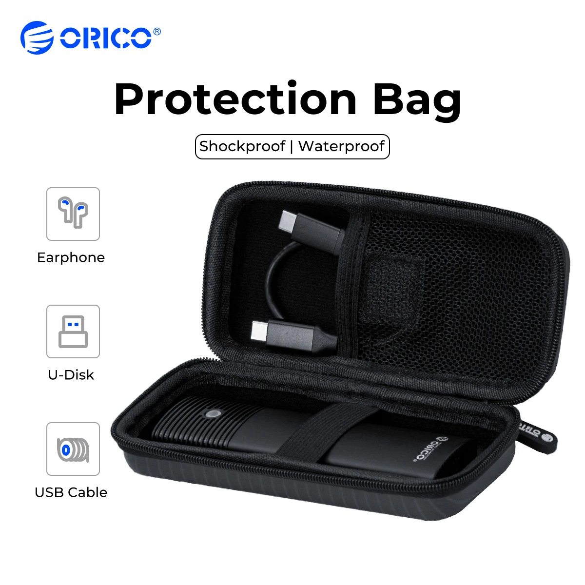 Hard Disk Case Protection Bolsa Grande Capacidade Cabo Usb u Disk Bolsas de Armazenamento Coloridos Case Externo M.2 Ssd Orico-m.2