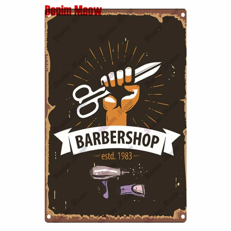 Cartel De Estaño Para Barbería, Carteles Vintage Para Pared, Letrero De Metal, Placa Decorativa Para Pared, Placa De Cocina, Accesorios De Decoración Vintage De Metal Compra Barata En