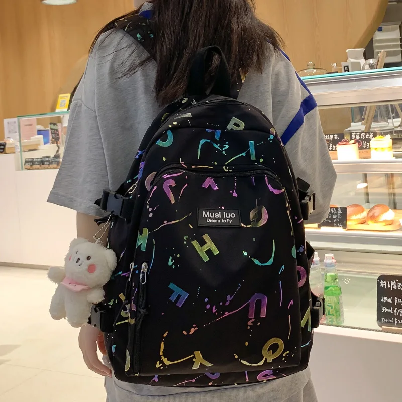 Girl Travel White Book Laptop Backpack New Female Trendy Color Student Bag Fashion Ladies College Backpack Cool Women School Bag 3
