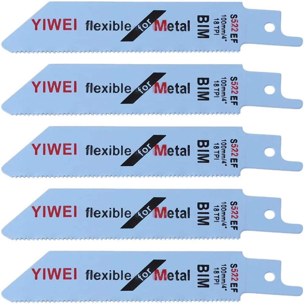 

5pcs S522EF 100mm HCS Reciprocating Saw Blade Jigsaw Blade For Wood Metal Plastic PVC Tube Cutting Power Tools Accessories