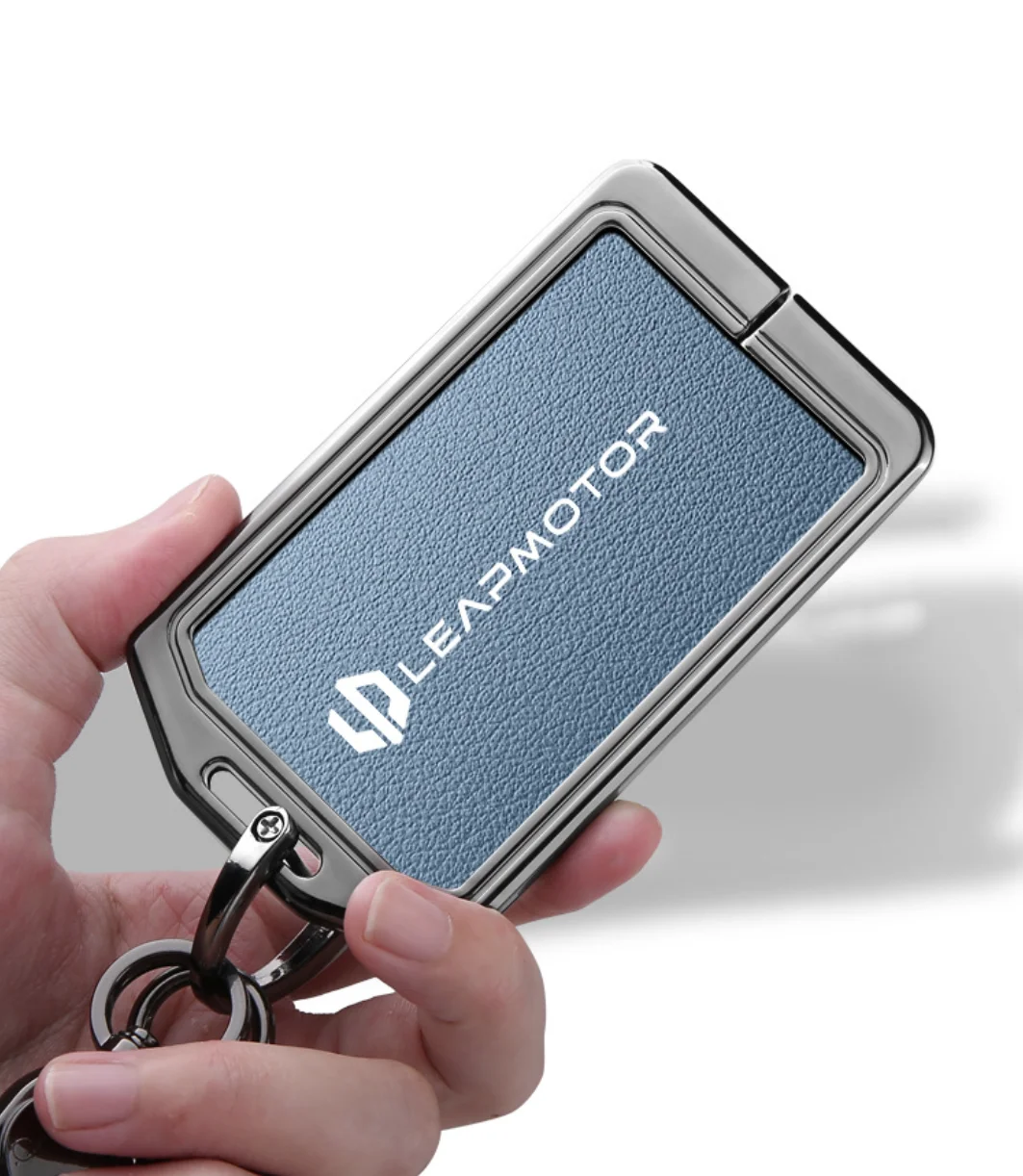 Auto Zink-legierung Leder NFC Karte Smarte Schlüssel Abdeckung Fall Für Leapmotor C10 C11 C16 Schutz Halter Shell Auto Schlüsselbund Zubehör – Detail 3