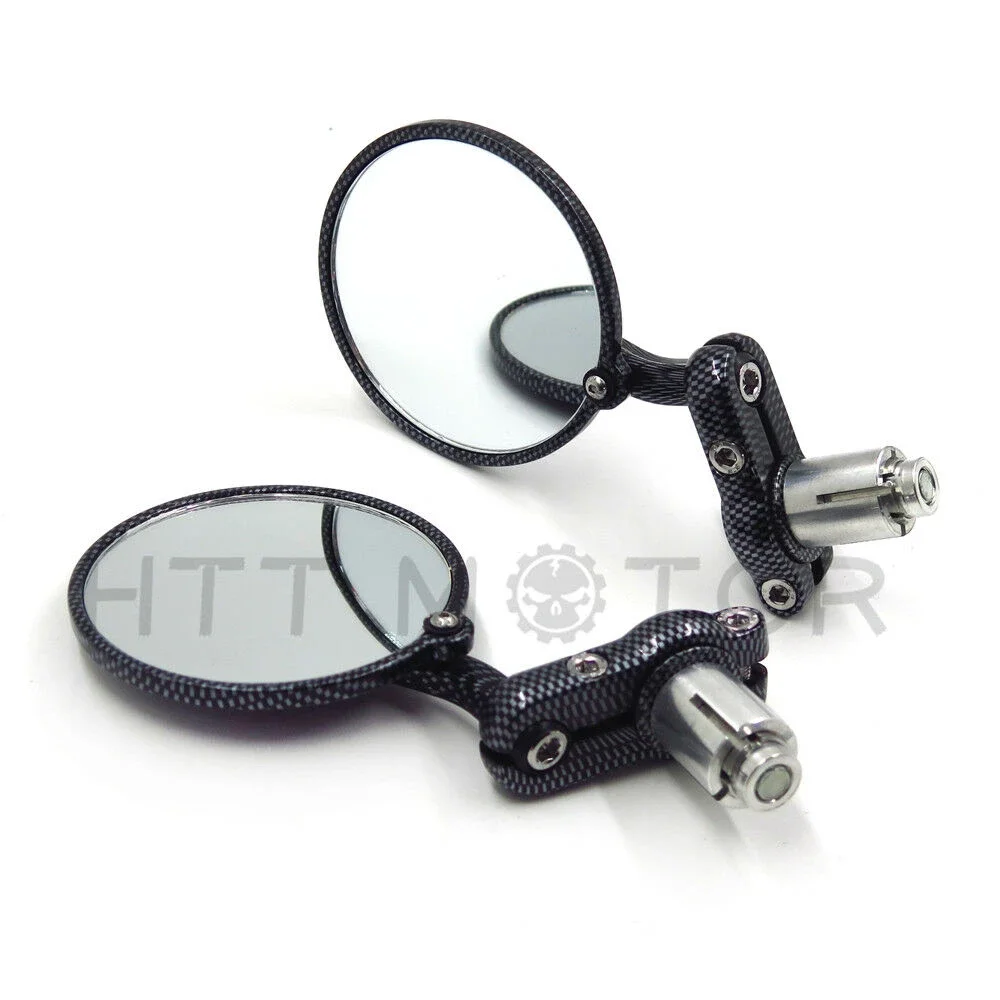 

Free Shipping 1Pair 7/8" 22mm Aluminium Motorcycle Round Rear View Handle Bar End Side Mirrors Motorcycle Accessories