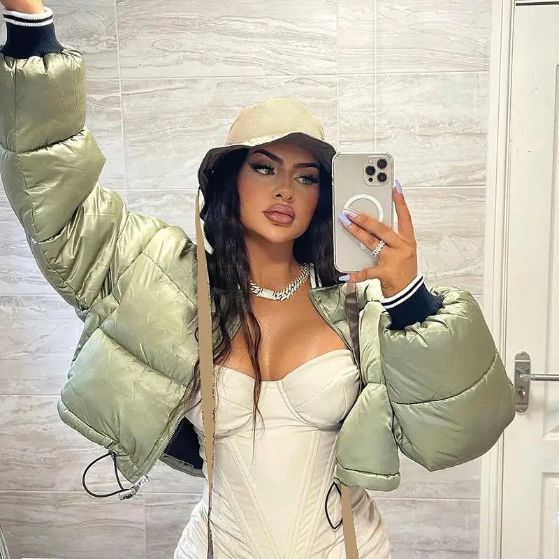 Новая модная зимняя утепленная пузырчатая парка