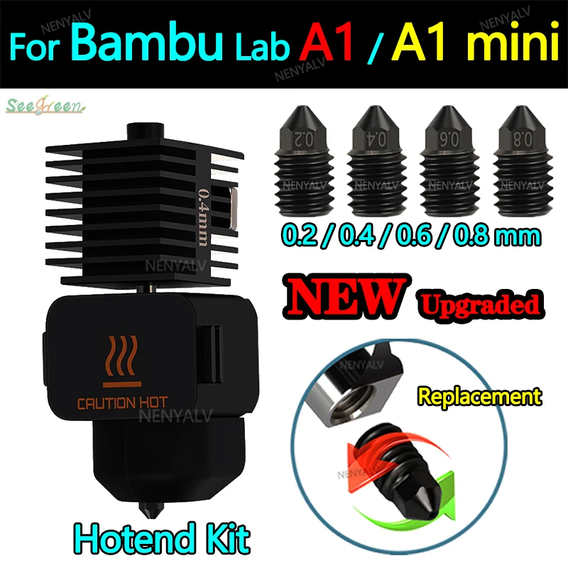 Bambu Lab - Tête d'Extrusion avec Buse 0,4 mm en Acier Trempé (Hotend) - Série A1 main image 0