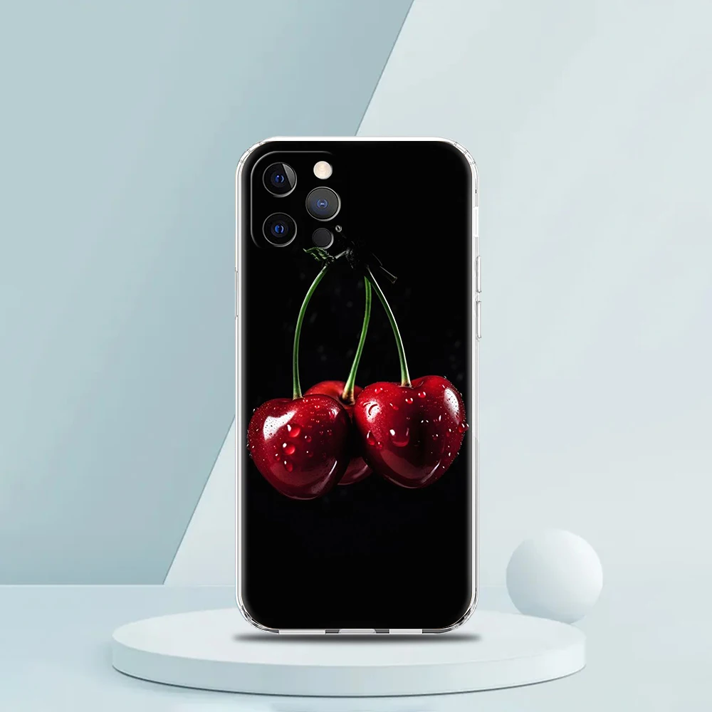 Cherries Luxury Soft Silicone Clear Phone Case